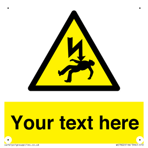 Custom Warning danger of death by electrocution